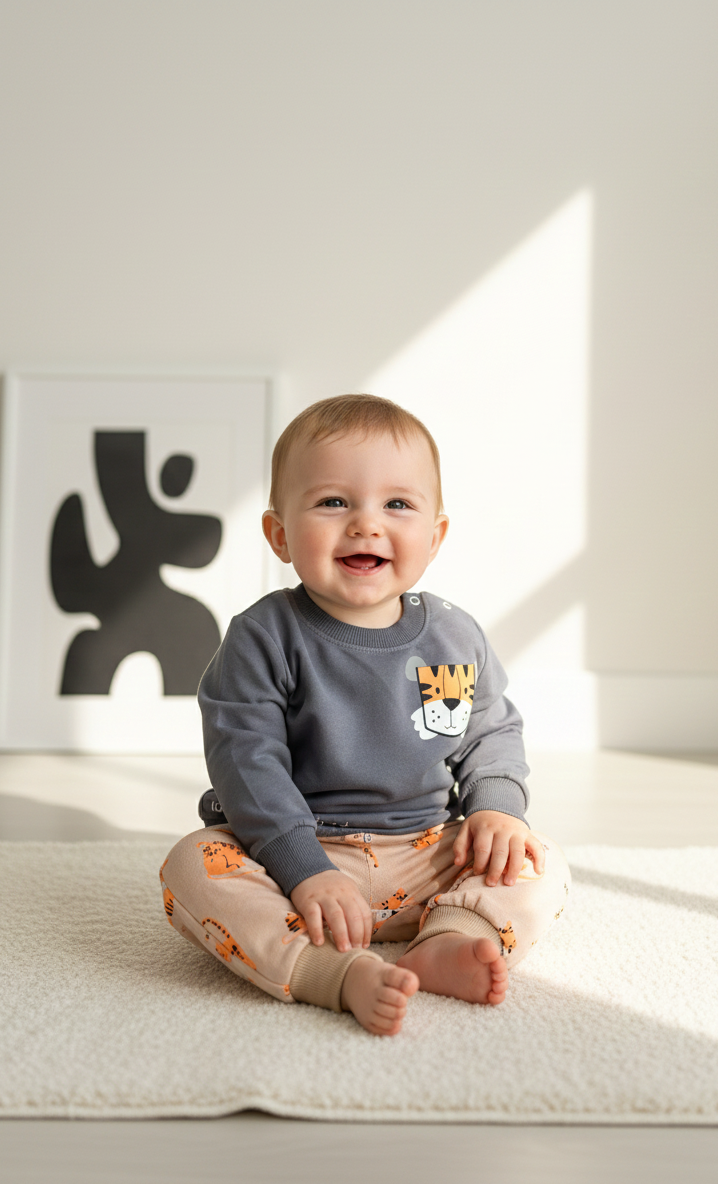 %100 PAMUK İKİLİ PREMİUM BEBEK TAKIMI UNİSEX ANNE TERCİHİ